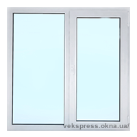 Металлопластиковые двухчастные светопрозрачные конструкции Рехау 1,0х1,20 м для кухни с фурнитурой МАСО и двухкамерным стеклопакетом в Киеве.